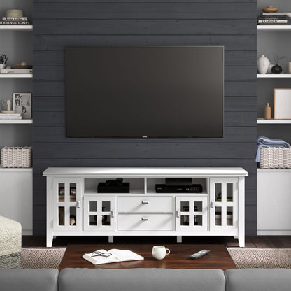 Artisan solid wood TV stand with a flip drawer in dark finish HouseOfZazla on Tampa Home & Garden Store