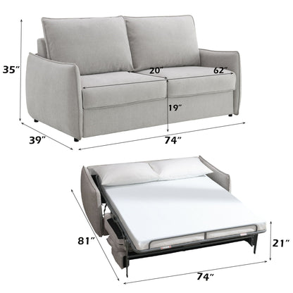 Jinn Beige Sleeper Sofa with Memory Foam Mattress