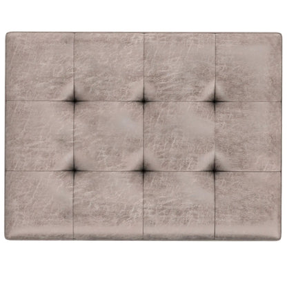 Shay large square coffee table storage ottoman in distressed beige upholstery mid-century style on Tampa Home & Garden Store