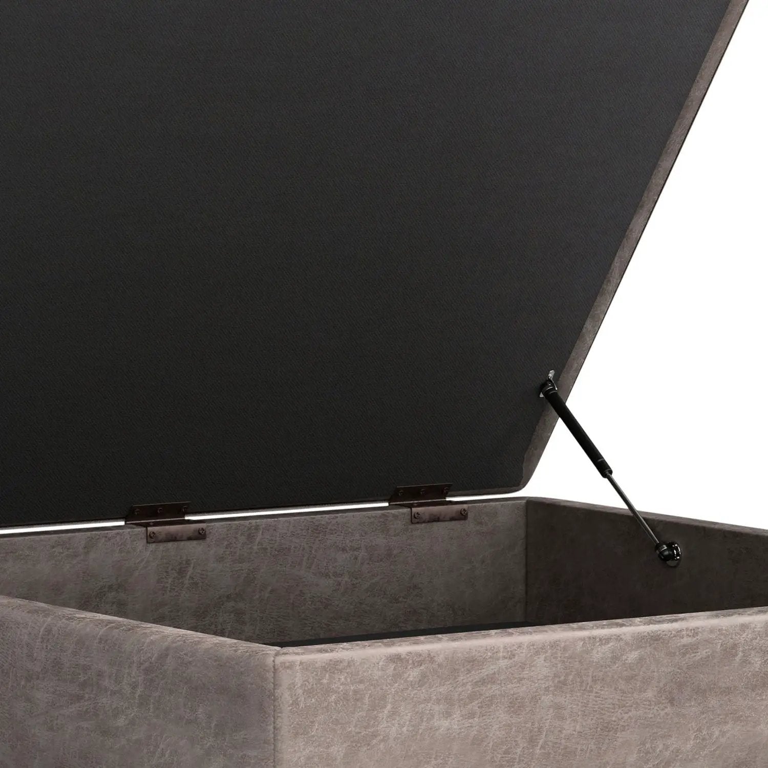 Owen Multifunctional Square Coffee Table Storage Ottoman, gray upholstery with lift-top lid on Tampa Home & Garden Store