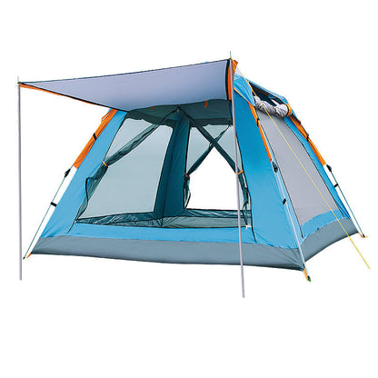 Fully Automatic Speed Beach Camping Tent blue multi‑person rainproof shelter with canopy on Tampa Home & Garden Store