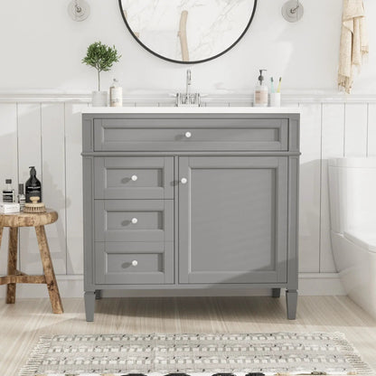 Bathroom Vanity With Top Sink and 2 Drawers