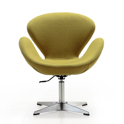 Swivel lounge chair by HouseOfZazla in gold with 360-degree rotation on a metal pedestal base on Tampa Home & Garden Store