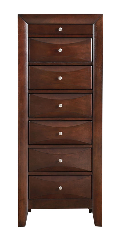 7 Drawer Lingerie Chest dark espresso wood with curved fronts and silver knobs HouseOfZazla on Tampa Home & Garden Store