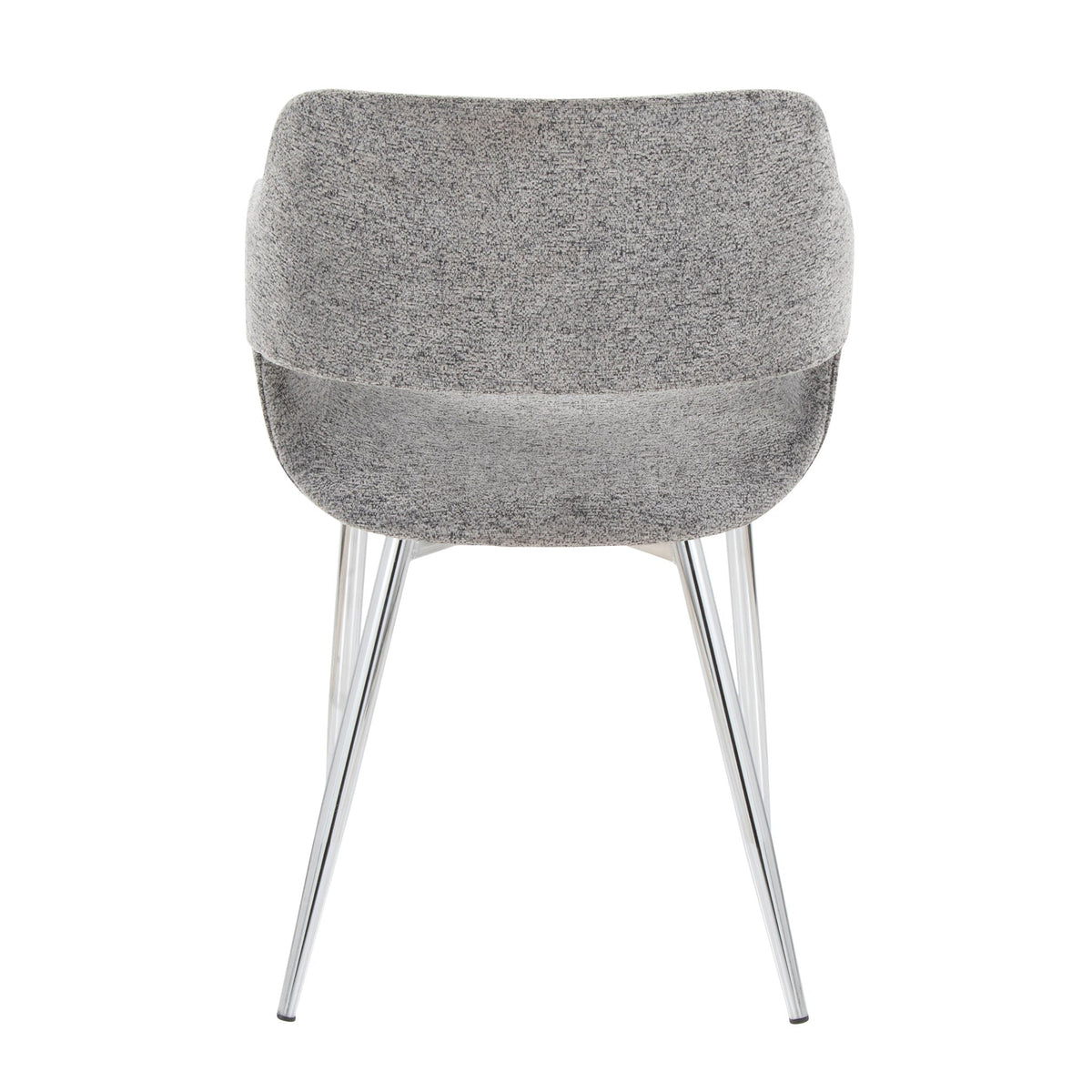 Contemporary dining chair with chrome metal legs in grey textured fabric by HouseOfZazla on Tampa Home & Garden Store