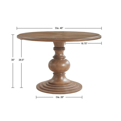Walnut round pedestal dining table with diamond veneer top, 46-inch diameter, by HouseOfZazla on Tampa Home & Garden Store