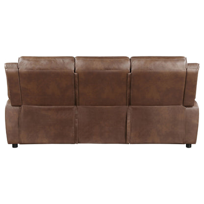 the Worthington Dark Brown Microfiber Sofa