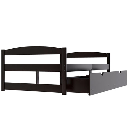 Platform bed with 2 drawers in dark brown wood by HouseOfZazla storage beds on Tampa Home & Garden Store