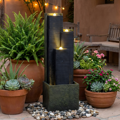 Modern 39 Inch Outdoor Water Fountain For Patio