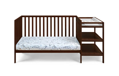 Palmer 3-in-1 Convertible Crib Changer Combo in dark wood with built-in changing station on Tampa Home & Garden Store
