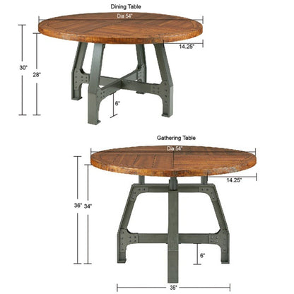 Round Walnut Dining Table, 54 in dia, adjustable height, HouseOfZazla on Tampa Home & Garden Store