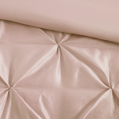 7 Piece Tufted Comforter Set Blush King satin finish close-up by HouseOfZazla on Tampa Home & Garden Store
