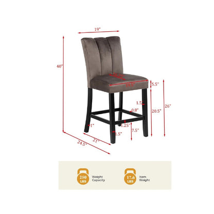 Luxury Velvet Counter Height Dining Chair and Set