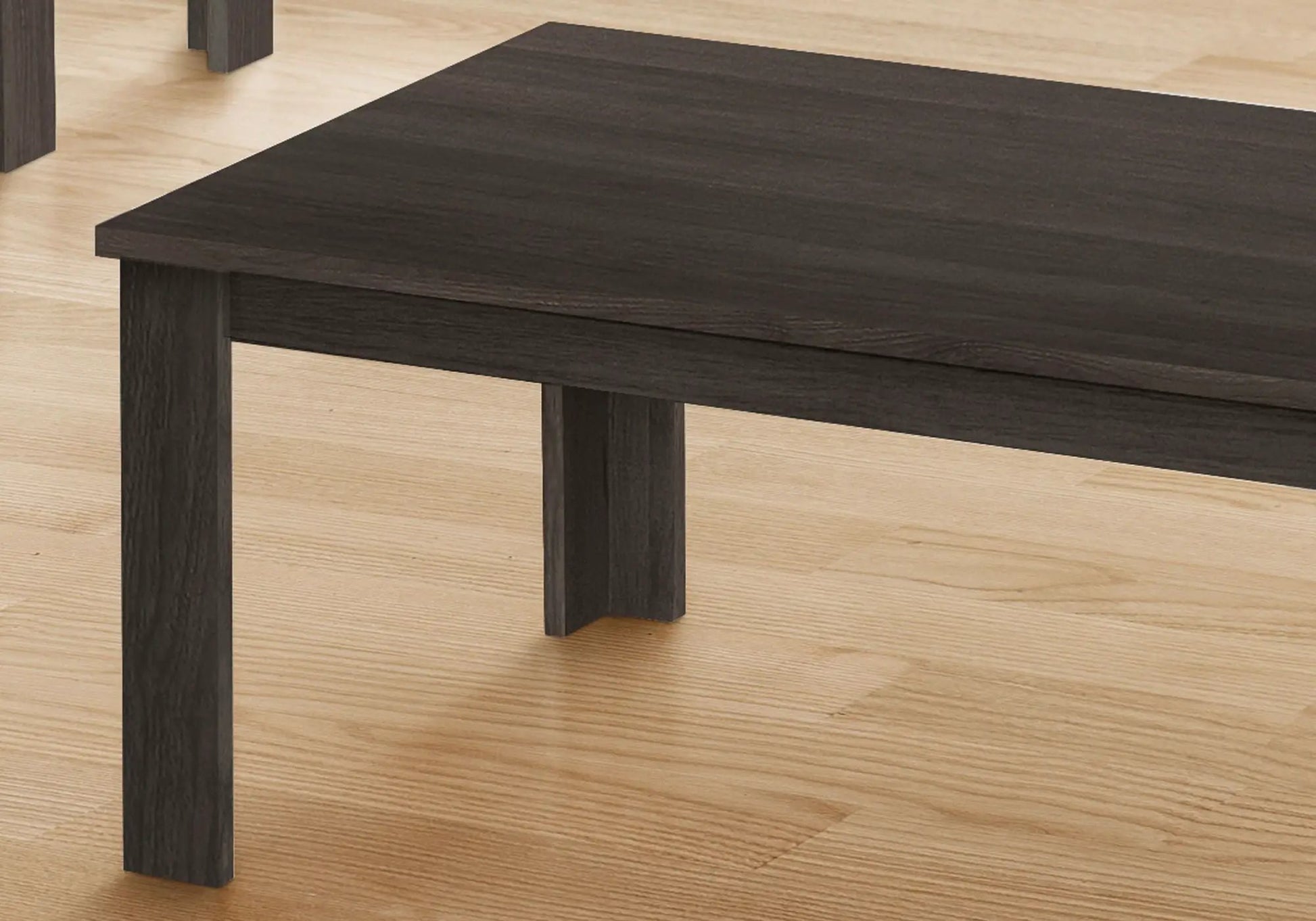 Coffee table set of 3 in dark oak by Unique Piece Furniture with square legs on Tampa Home & Garden Store