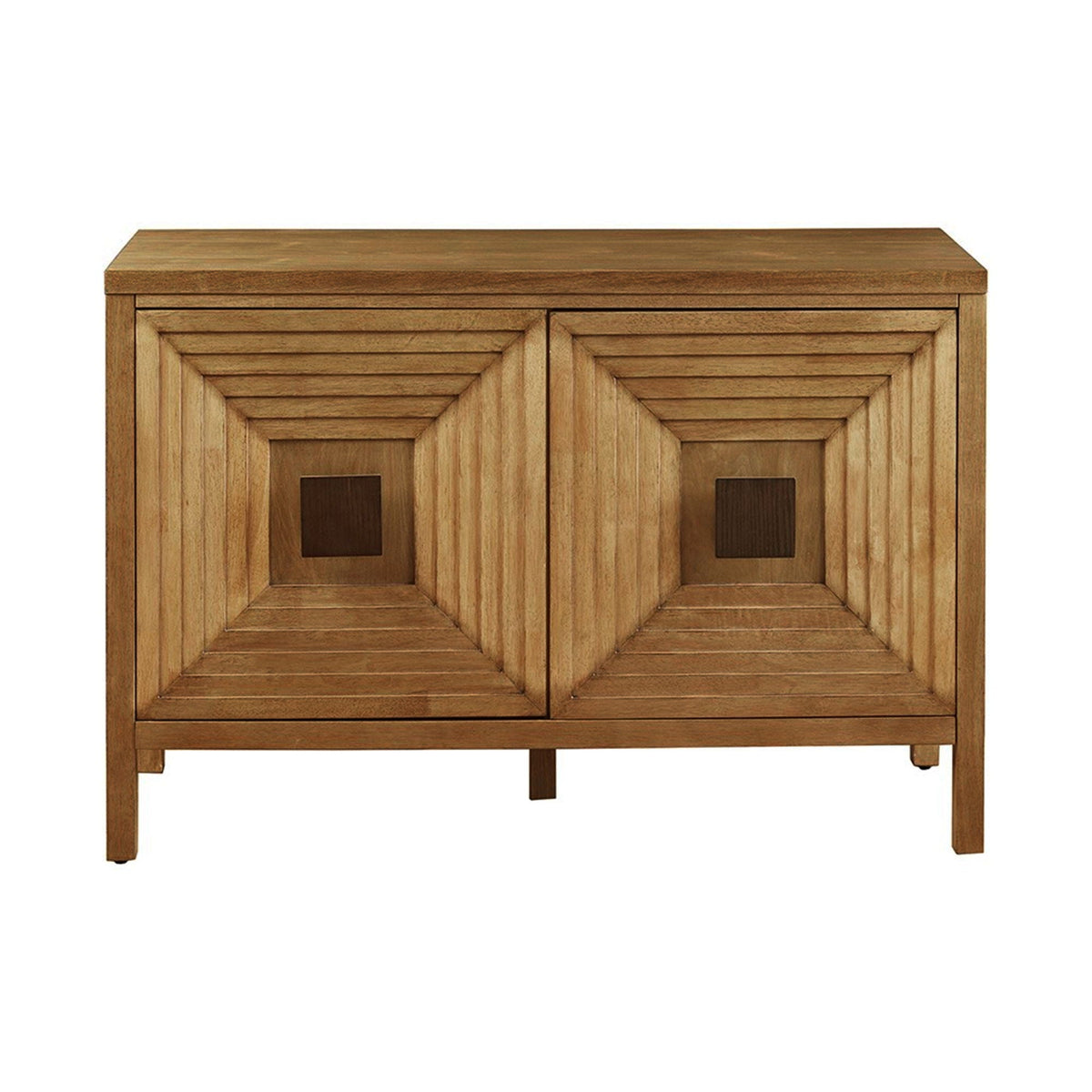 Two-door accent cabinet with adjustable shelves in natural wood finish, HouseOfZazla on Tampa Home & Garden Store