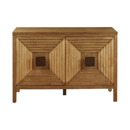 Two-door accent cabinet with adjustable shelves in natural wood finish, HouseOfZazla on Tampa Home & Garden Store