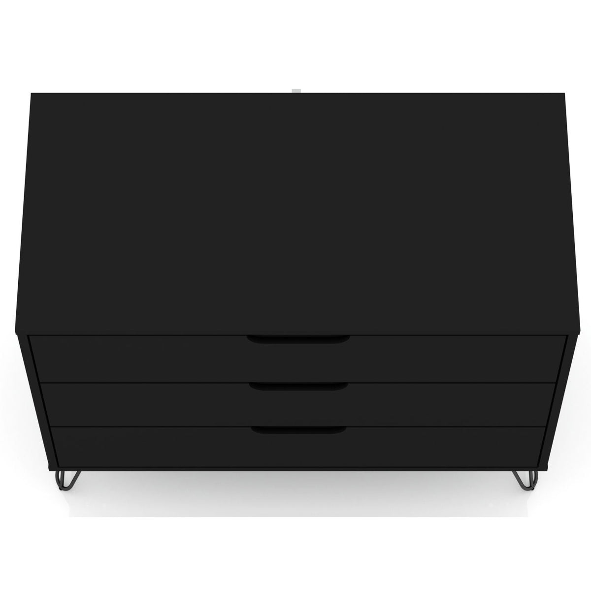 Rockefeller 3-Drawer Dresser with Splayed Legs, black finish by HouseOfZazla on Tampa Home & Garden Store