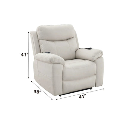 Chriki beige power motion recliner with lift, heating and massage on Tampa Home & Garden Store