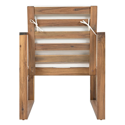 Trexm 7 Piece Acacia Patio Table and 6 Chairs Set