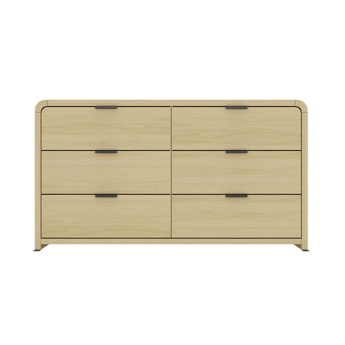 Oak dresser with 6 drawers, minimalist design, black pulls HouseOfZazla on Tampa Home & Garden Store
