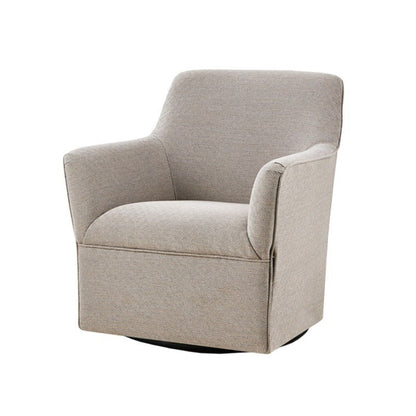 Swivel glider chair with 360° rotation by HouseOfZazla in beige-gray with metal base on Tampa Home & Garden Store