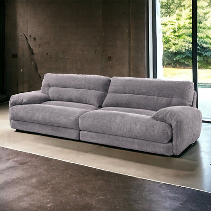 Cadenza Corduroy Loveseat gray upholstery stationary by HouseOfZazla on Tampa Home & Garden Store