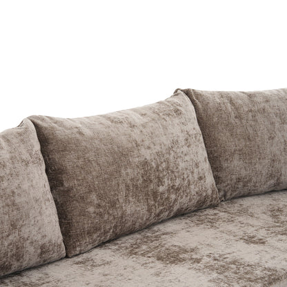Modular cloud U-shaped sectional sofa set in taupe textured fabric with deep seating cushions on Tampa Home & Garden Store