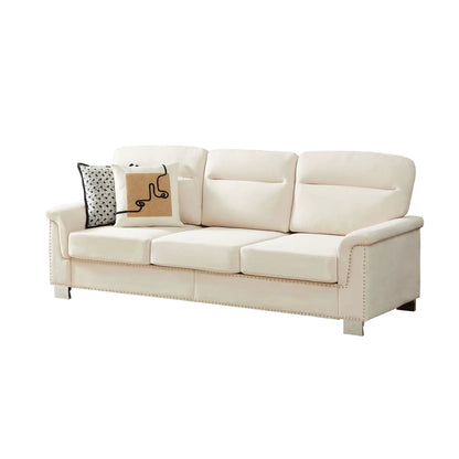 Three Seater Elegant Stationary Sofa for Living