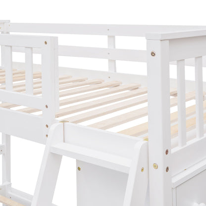 Bunk Bed With Six Drawers And Flexible Shelves