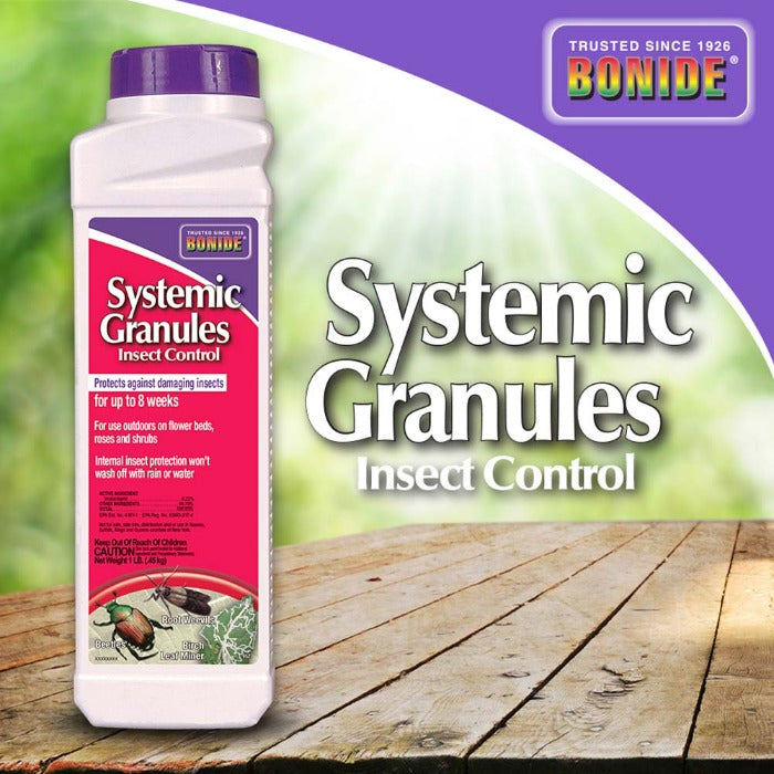 Bonide Systemic Granules insect control bottle white container with purple cap Bonide label on Tampa Home & Garden Store