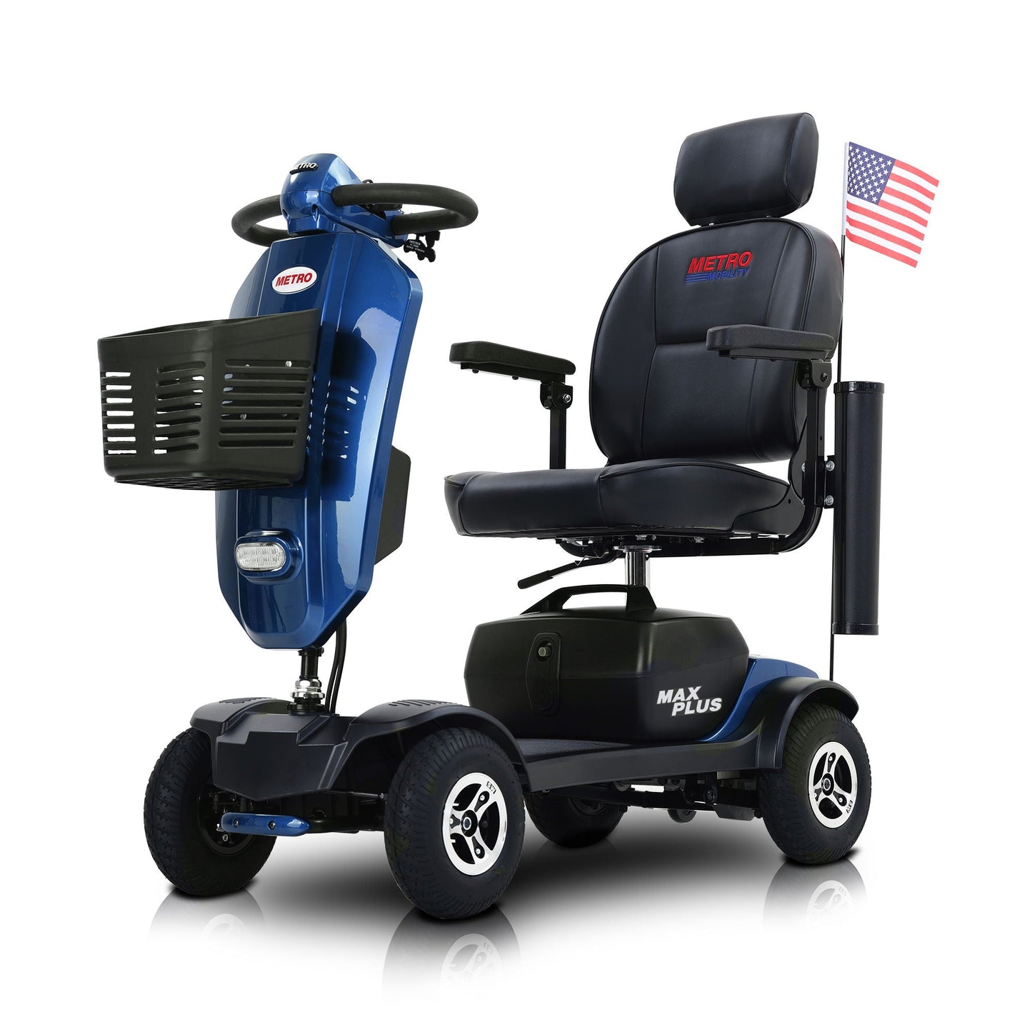 Compact 4 Wheel Mobility Scooter and a Basket