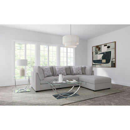 Lafayette modular sectional sofa, 2-piece living set in light gray fabric by HouseOfZazla on Tampa Home & Garden Store