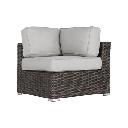 Seating Set With Cushions, handcrafted wicker design, 4-piece outdoor set, grey cushions on Tampa Home & Garden Store