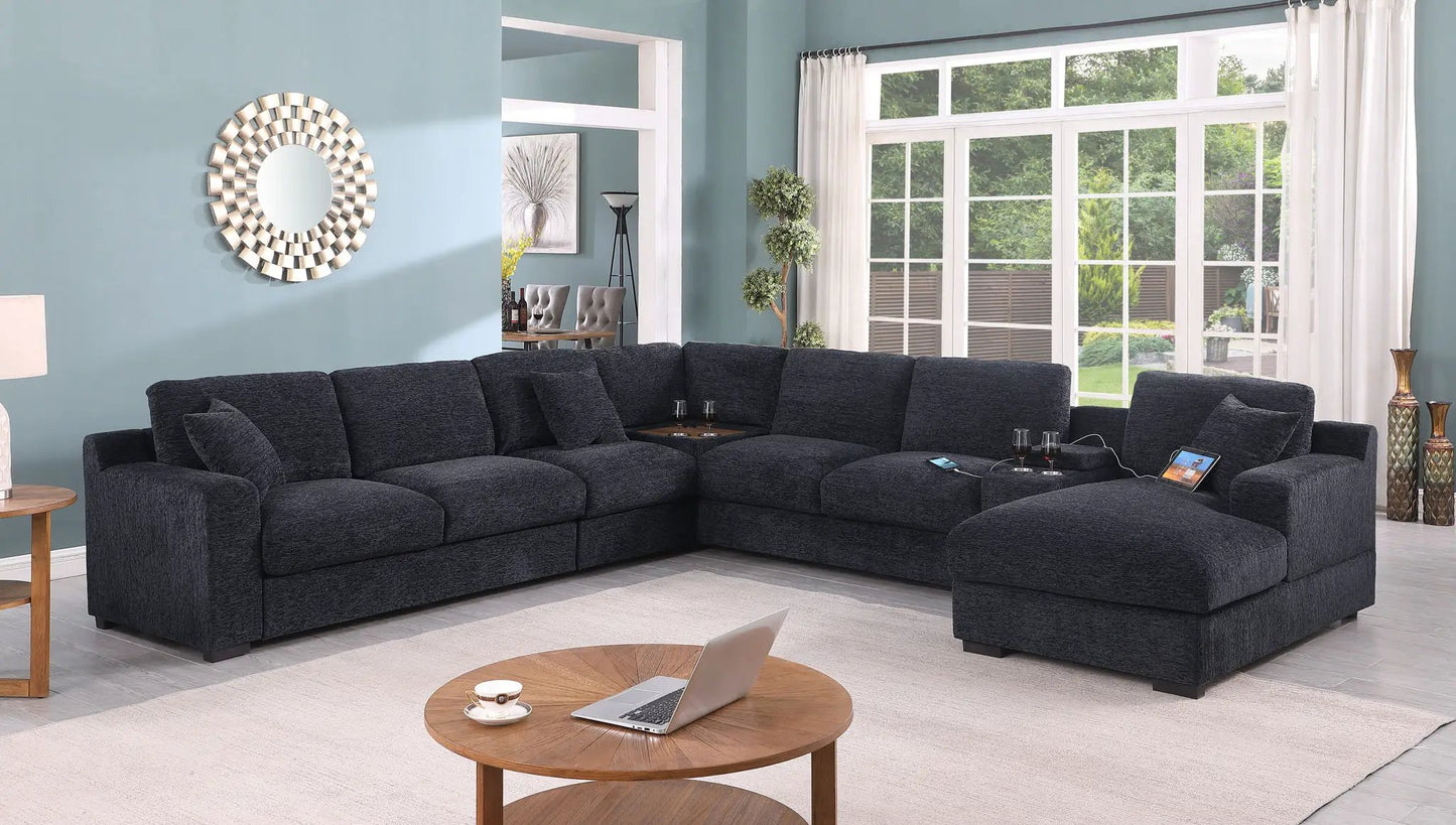 Celine Fabric Corner Sectional Sofa Right Chaise
