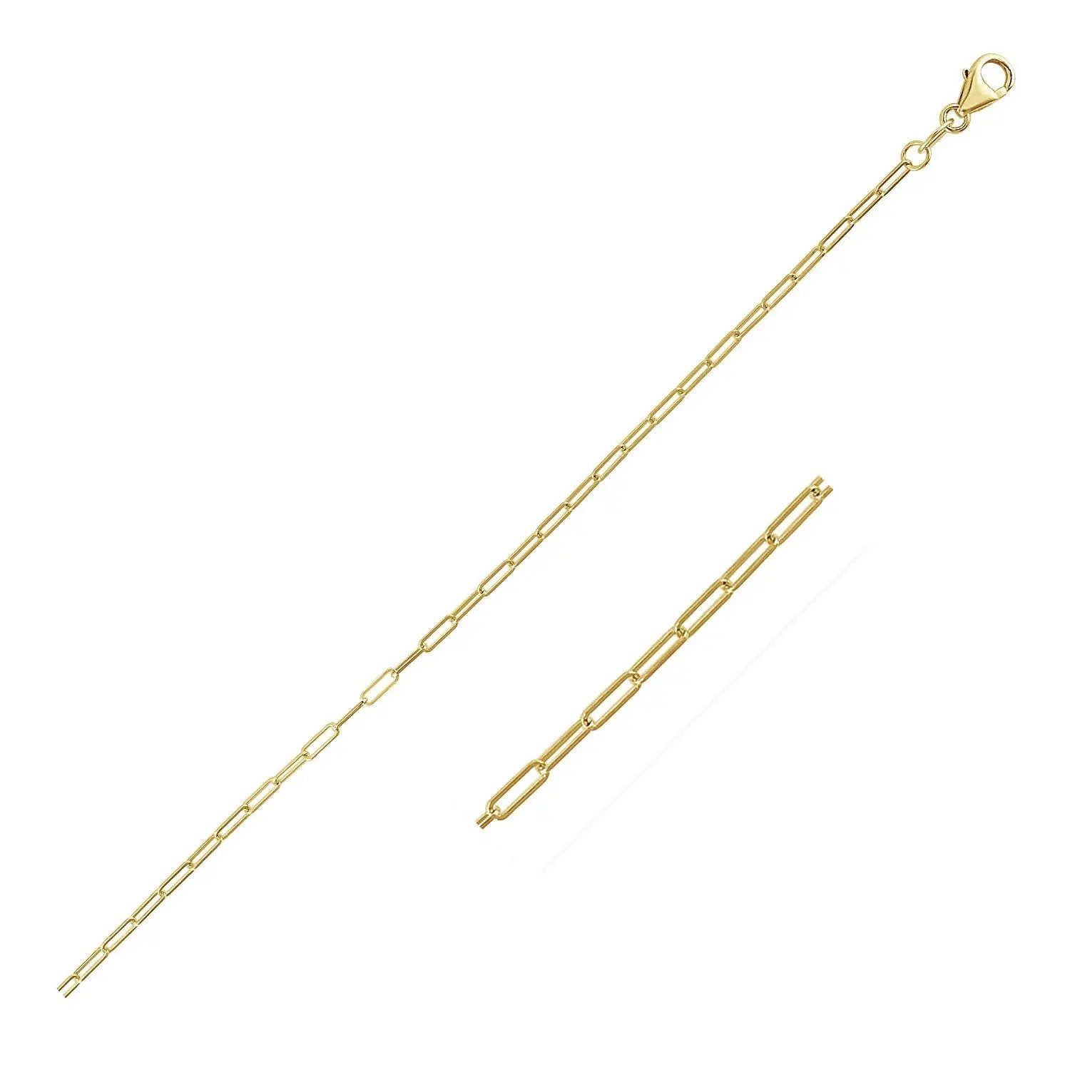 Two 14K yellow gold paperclip chain necklaces, 1.5mm links, by Bids.com, lobster clasp on Tampa Home & Garden Store
