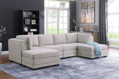Kristin reversible sectional sofa, beige fabric, 2-piece set by Unique Piece Furniture on Tampa Home & Garden Store