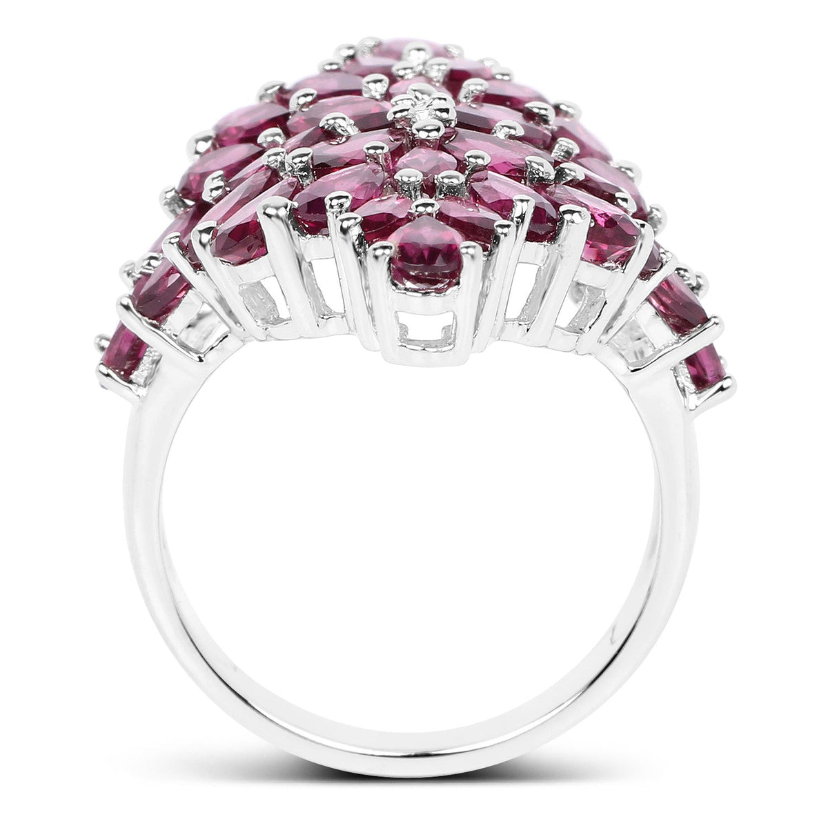 Rhodolite ring 7.52ct in .925 sterling silver by Bids.com with pink cluster stones on Tampa Home & Garden Store