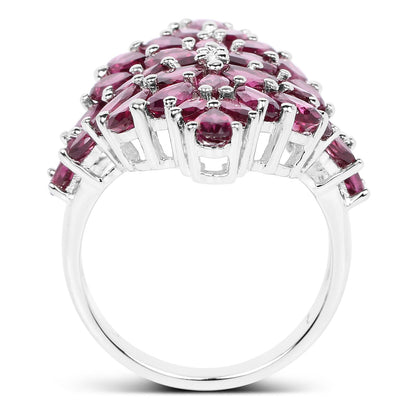Rhodolite ring 7.52ct in .925 sterling silver by Bids.com with pink cluster stones on Tampa Home & Garden Store