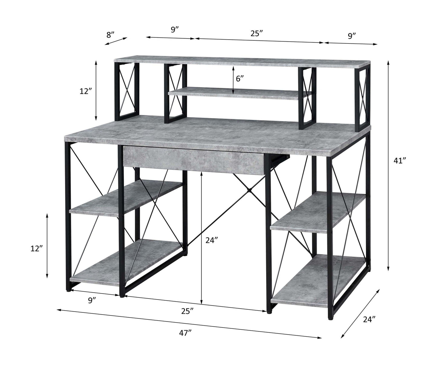 Amiel All Purpose Writing Desk With Ample Storage