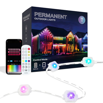 50ft Outdoor RGB String Lights with App Control