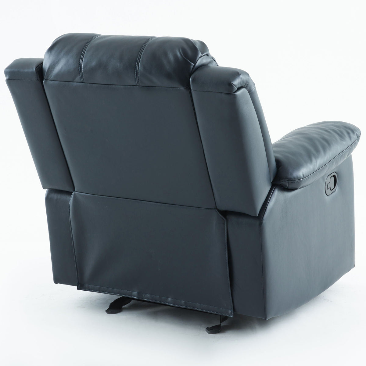 Charlotte gel glider recliner blue leather chair by HouseOfZazla with padded back on Tampa Home & Garden Store