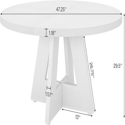 Round dining cross-base table by HouseOfZazla, wood-grain finish, 47.25" diameter on Tampa Home & Garden Store