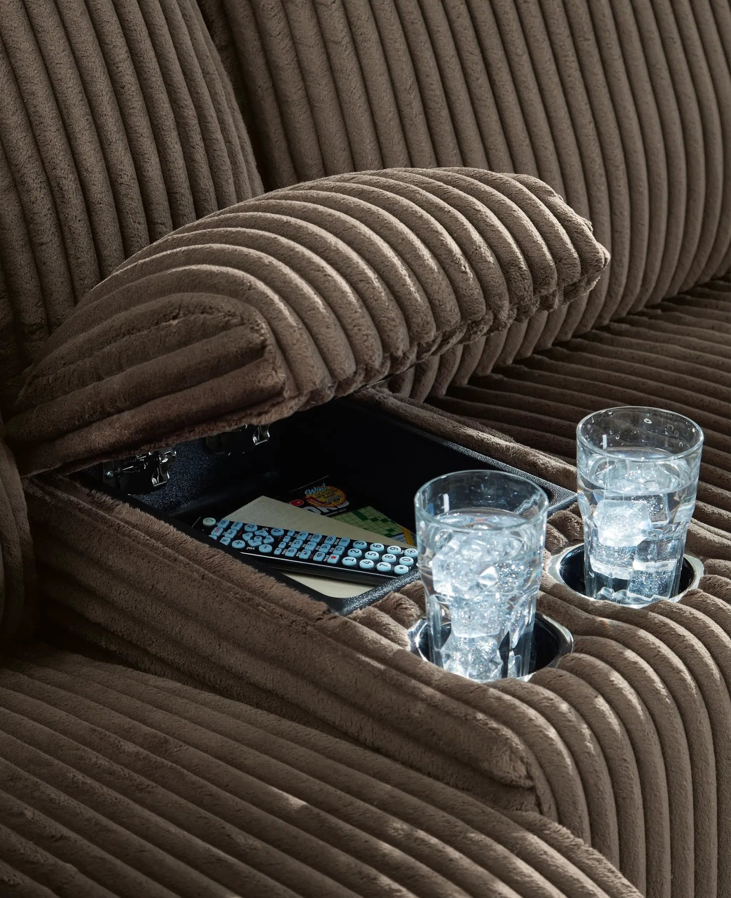 Top Tier Corduroy Reclining Sectional with Chaise