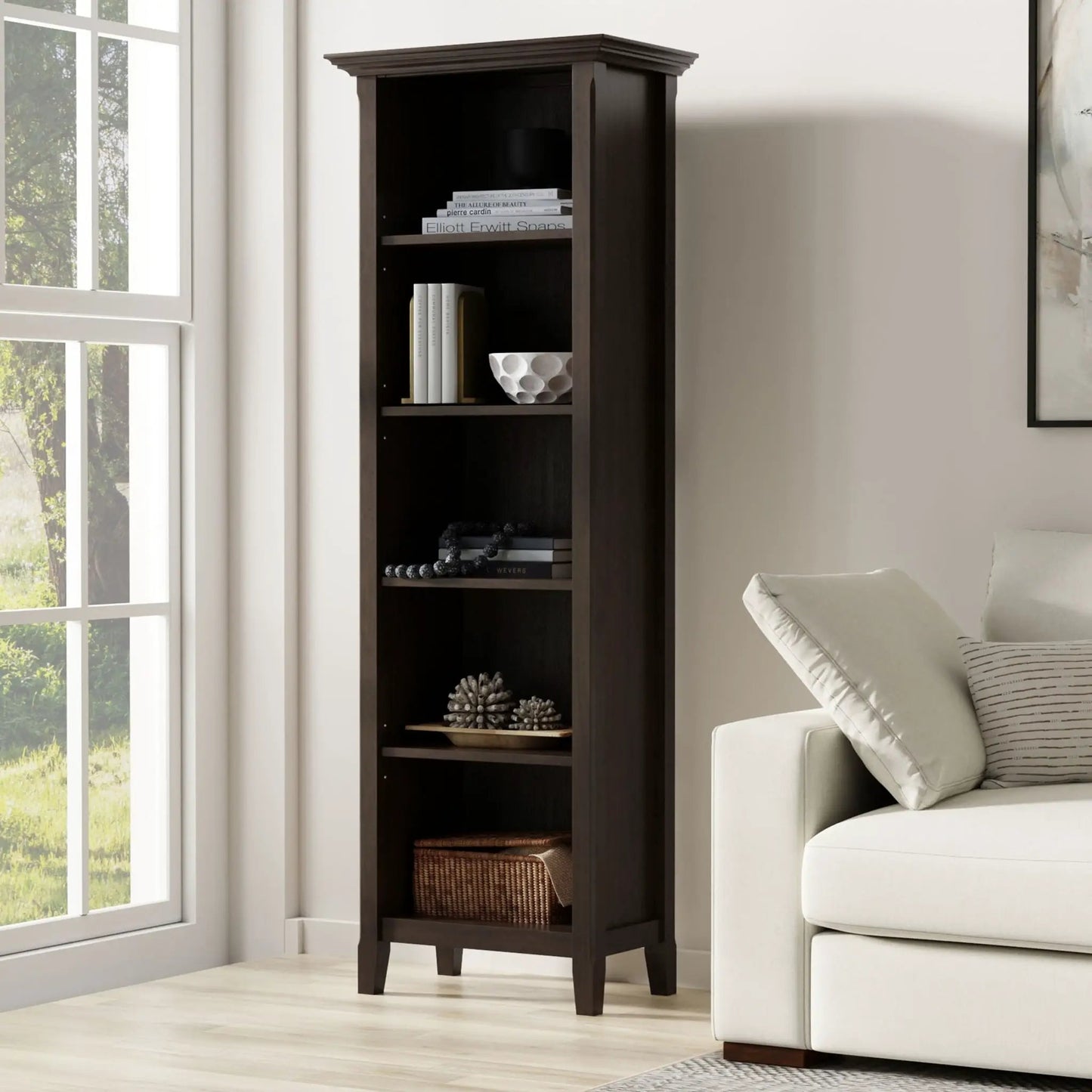 Amherst Five Shelf Bookcase Handcrafted Wood
