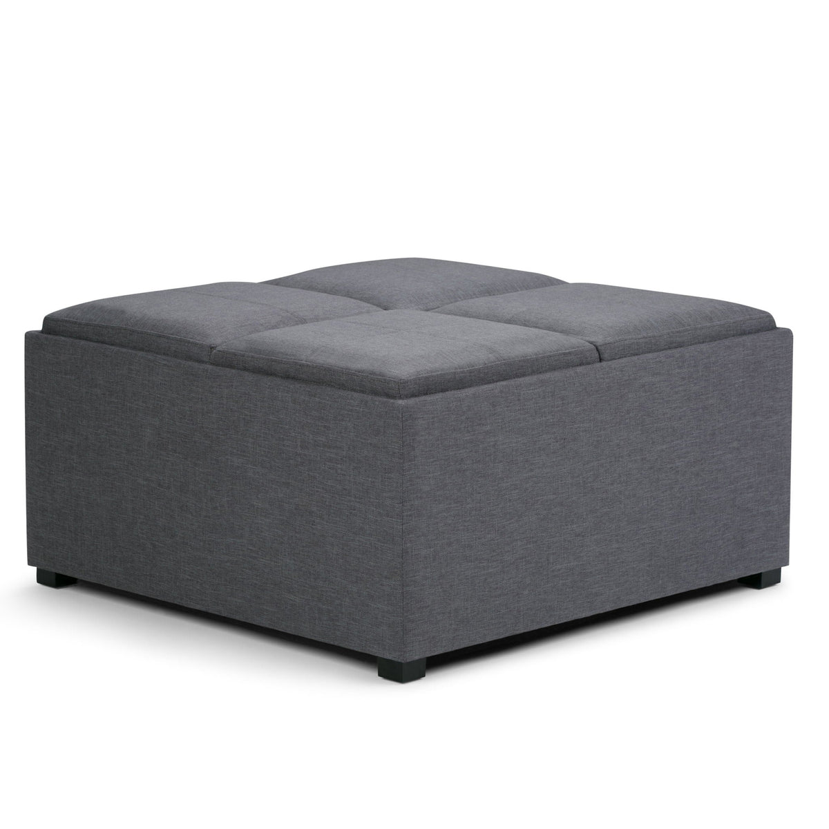 Avalon Square Ottoman Coffee Table With Trays fabric tufted lid storage ottoman by HouseOfZazla on Tampa Home & Garden Store