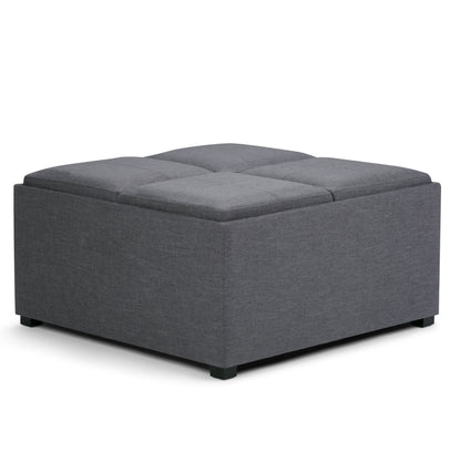 Avalon Square Ottoman Coffee Table With Trays fabric tufted lid storage ottoman by HouseOfZazla on Tampa Home & Garden Store