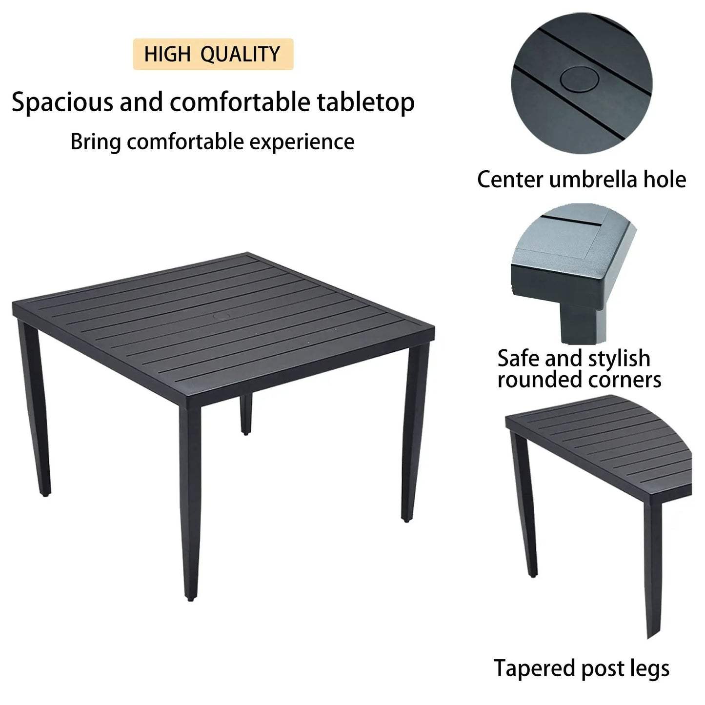 Outdoor Modern Dining Set with Cushioned Chairs