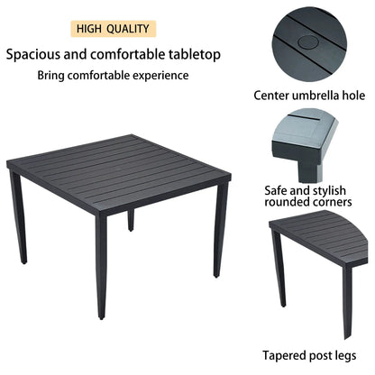 Outdoor Modern Dining Set with Cushioned Chairs