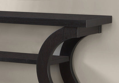 Accent Console Table in dark espresso wood with unique curved arch legs on Tampa Home & Garden Store