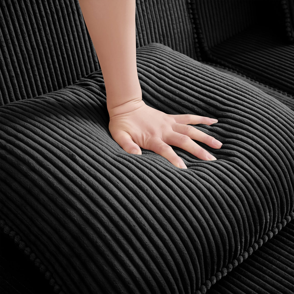 Modular Corduroy Armless Sofa and Plush Pillow